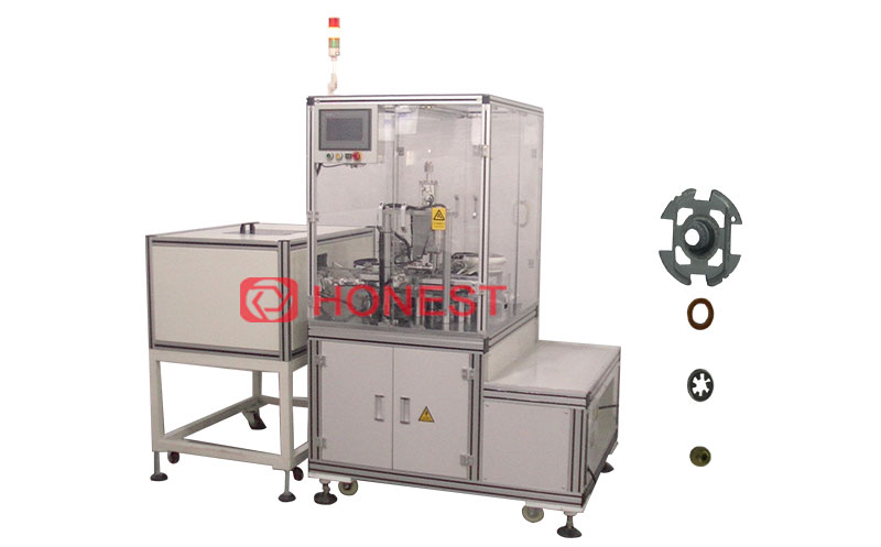 Motor iron cover assembly machine